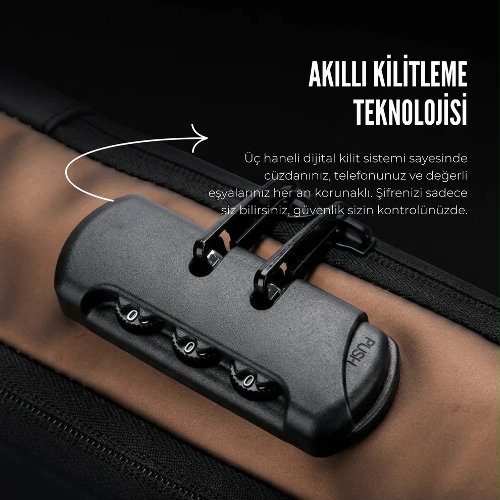 USB Şarj Kablolu Hırsızlığa Karşı Korumalı Omuz Çantası